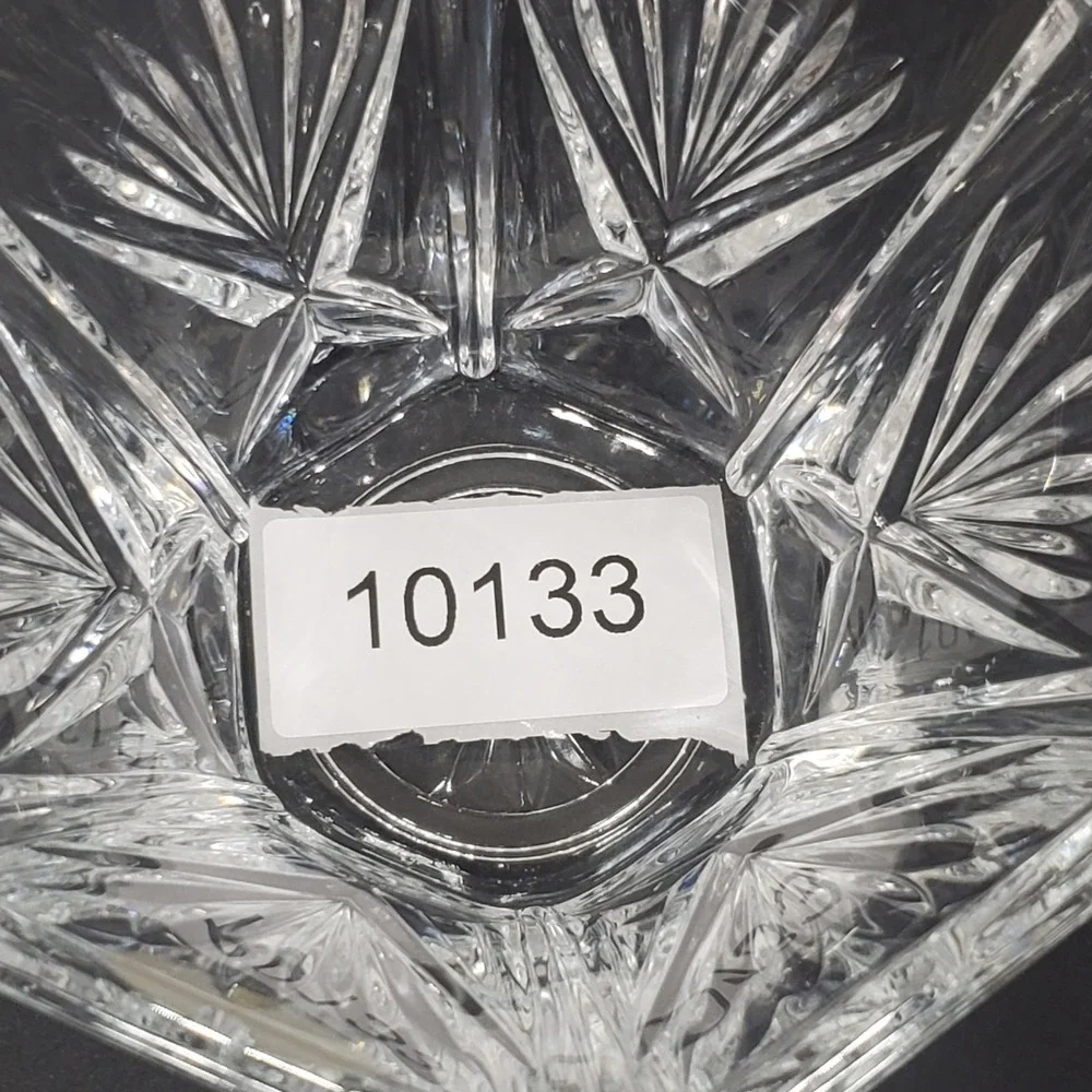 Unbranded 24% Lead Crystal‎ Bowl  6in Clear Hexagonal Cut Glass Trinket USA